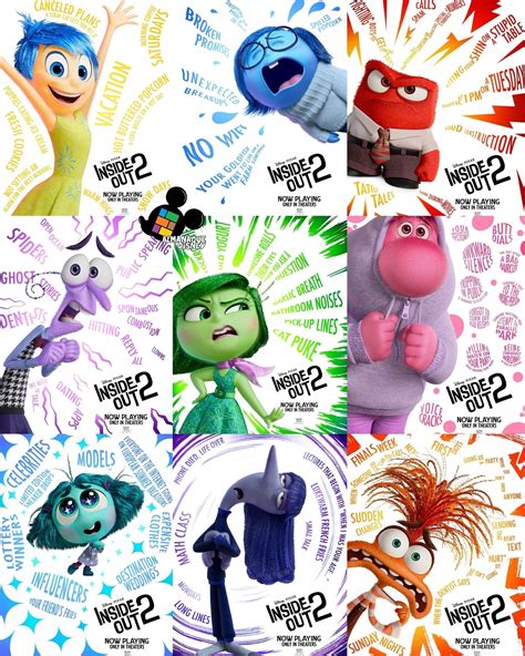 LINDOS! Novos pôsteres individuais dos personagens de ‘Divertida Mente 2’. O filme já está em