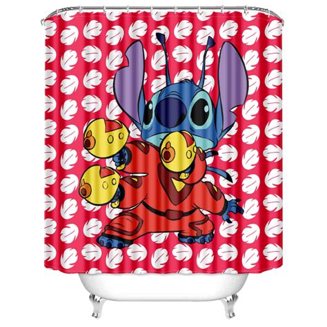 Lilo And Stitch Waterproof Fabric Shower Curtain Lilo And Stitch Shower