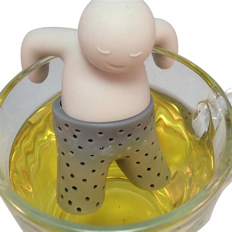 1PCS CUTE SILICONE MR TEA INFUSER MUG LAZY MAN TEA INFUSER SILICONE STRAINER FLITER TEABAG MR ...