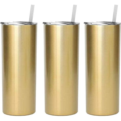 Gold Stellar 20 Oz Skinny Steel 3 Pack Double Wall Stainless Tumbler