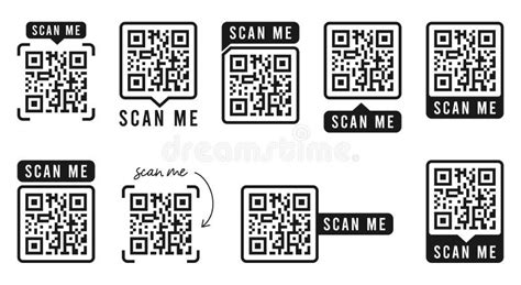 QR Code Vorlage Für Rahmen Mit Text Scan Me Und Qr Code Für Smartphone