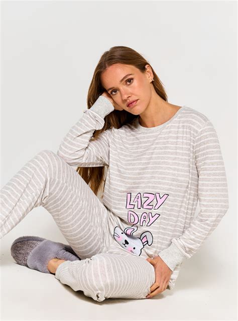 Ripley Pijama Mujer Index Manga Larga Cute Print