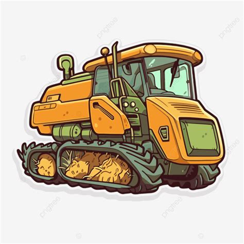 Cartoon Tractor Isolated On White Background Vector Clipart Tractor