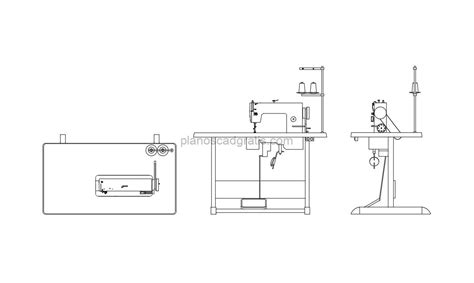 Máquina De Coser Industrial Planos CAD