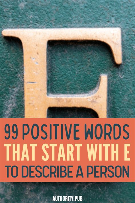 Positive Words That Start With E To Describe Someone