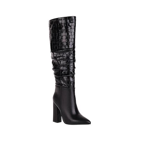 Lovskoo 2024 Women S Knee High Boots Pointed Toe Chunky Heel Oversized