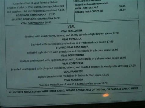 Menu At Casa Nova Pizzeria Bayonne
