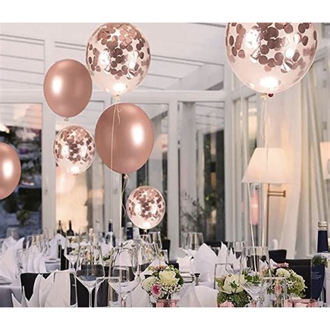 Set Baloane Cu Confetti Rose Gold Emag Ro