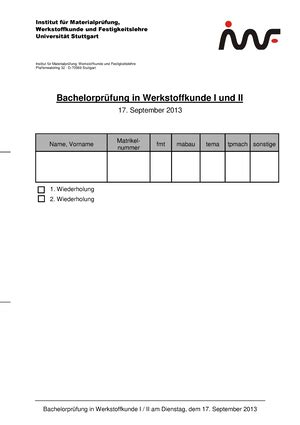 Zsmfassung WK Praktikum Werkstoffpraktikum Zsmfassung Zugversuch