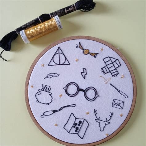 Quadro Bastidor Bordado a Mão Harry Potter Shopee Brasil