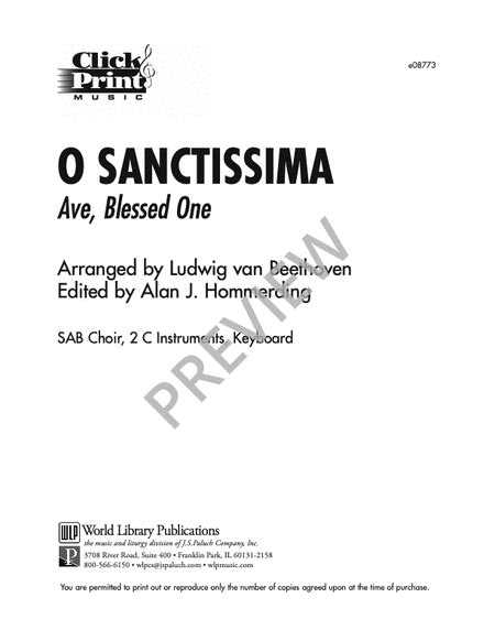 O Sanctissima By Alan Hommerding 3 Part Sheet Music Sheet Music Plus