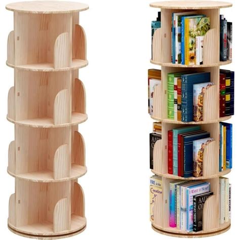 Bibliothèque Rotative À 360 Degrés Étagère De Rangement Pour Enfants