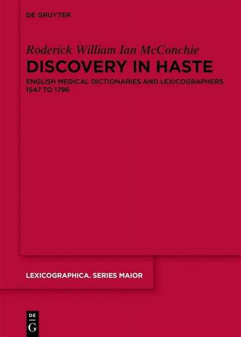 Lexicographica Series Maior Discovery In Haste English Medical