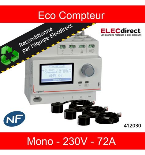 Legrand Compteur modulaire monophasé EMDX³ MID raccordement direct 63A