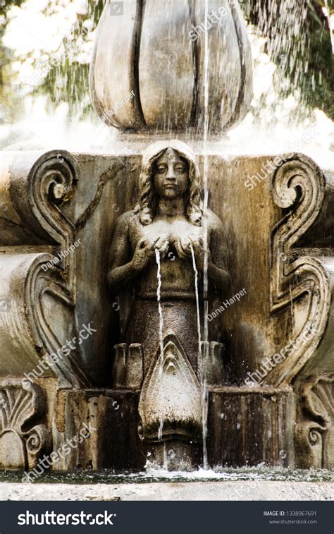Fountain Closeup Naked Woman Sculpture Water Stock Photo Shutterstock