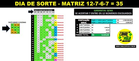 Planilha Dia De Sorte Fechamento 12 Dezenas 100 Garantia Sena