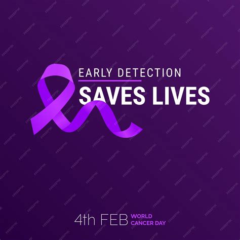 Premium Vector Early Detection Saves Lives Ribbon Typography 4th Feb