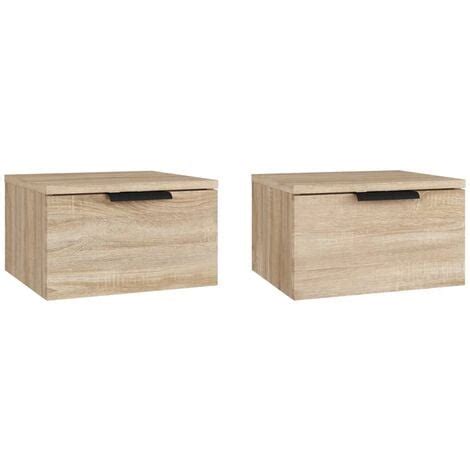 Furniture Limited Tables de chevet murales 2 pcs Chêne sonoma