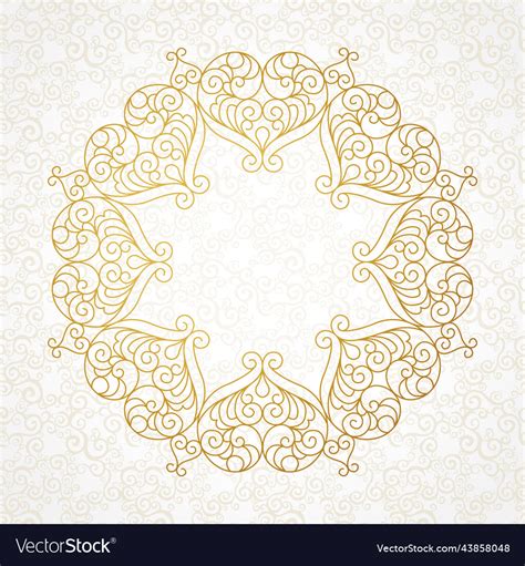 Filigree line art frame in eastern style Vector Image