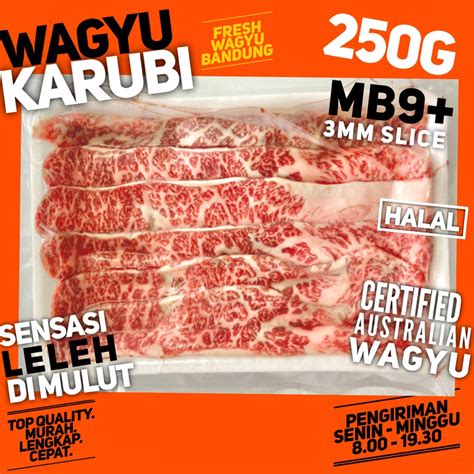 Jual Wagyu Beef Slice Karubi Mb Halal Aus Mm Shabu Yakiniku