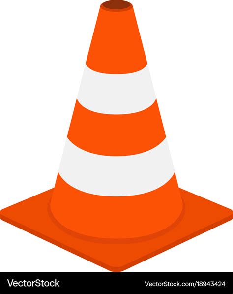 Traffic Cone Road Equipment Cartoon Style Vector Image