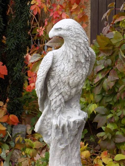 Adler Auf Baumstamm Gartenfigur Steinadler Figur Greifvogel Steinfigur