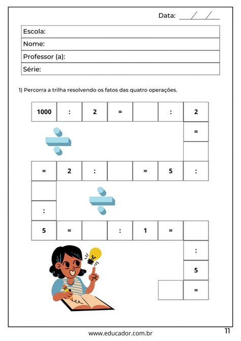 Contas De Divis O Para Ano Educador