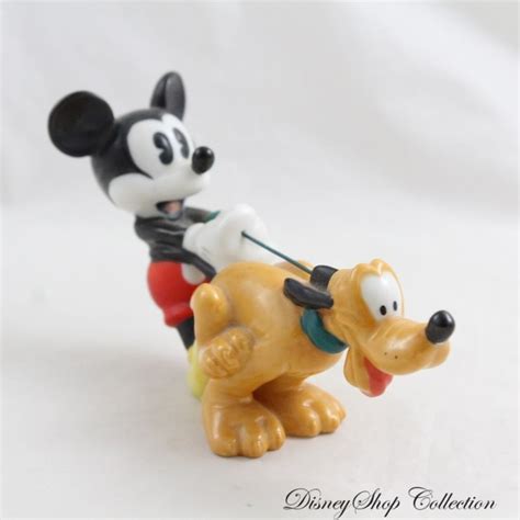 Figurine Céramique Pluto Et Mickey Disney Chien Pluto En Laisse Vin