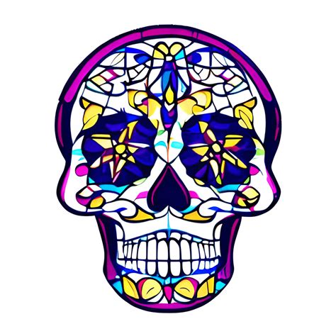 Stained Glass Sugar Skull Sublimation · Creative Fabrica