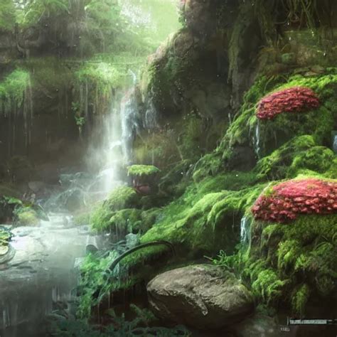 An Hidden Waterfall Beautiful Atmosphere Vibe Stable Diffusion