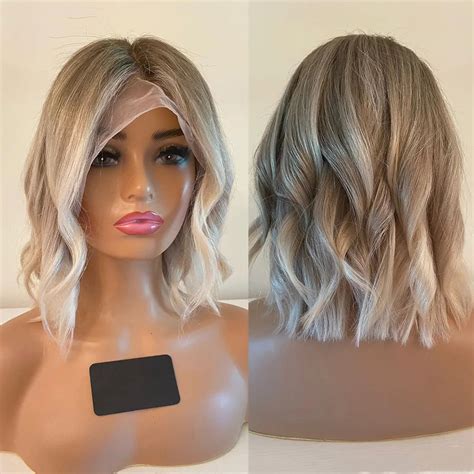 Halle Luxury Wavy Bob Ash Blonde Human Hair Wig Eternal Wigs