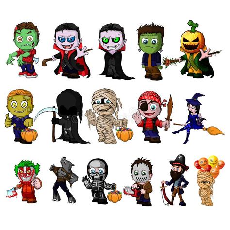 Ensemble De Personnages De Dessin Anim Pour Halloween Illustration De