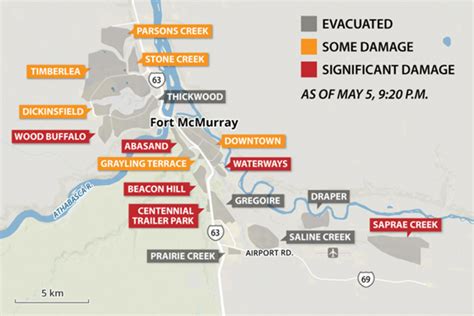 Fort Mcmurray Neighbourhoods Affected By The May 2016 Wildfire Source