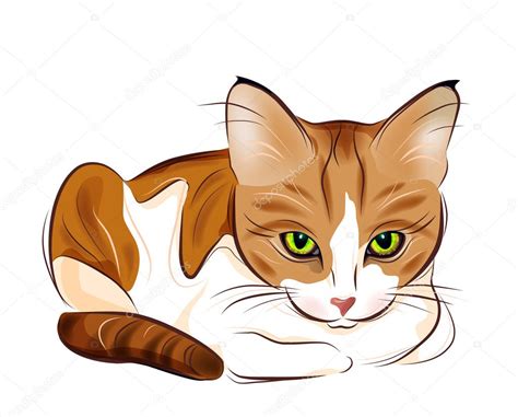 Hand Drawn Portrait Of Ginger Tabby Cat — Stock Vector © Sannare 5222471