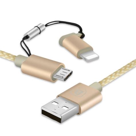 Buy Baseus Antila Series Mfi Dual Port Cable Luxury M Gold