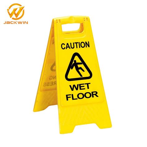 Customized Foldable Caution Wet Floor Sign Board 630 300mm A Shape Yellow