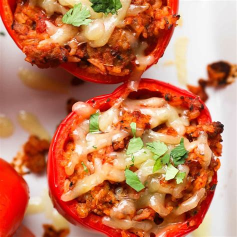 30 Minute Ground Pork Stuffed Peppers Real Simple Good