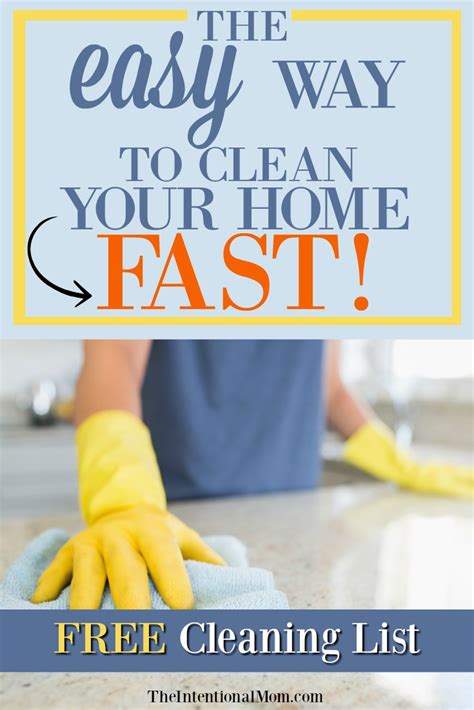 The Easy Way To Clean Your Home Fast Free Cleaning List