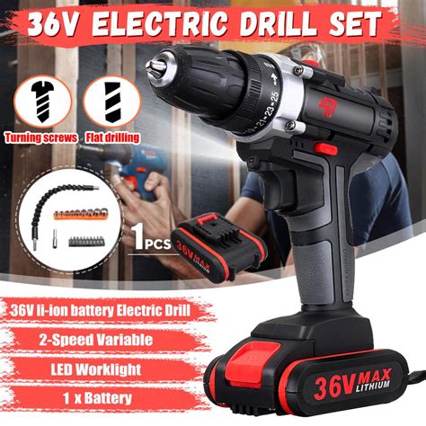 Buy V Cordless Drill Tool Set Double Speed Adjustment Torque Led