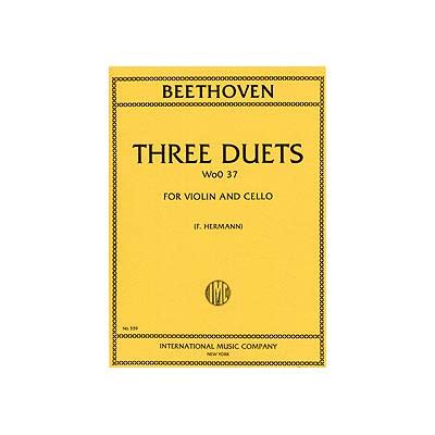 Three Duets Violin Cello Beethoven Int Johnson String Instrument