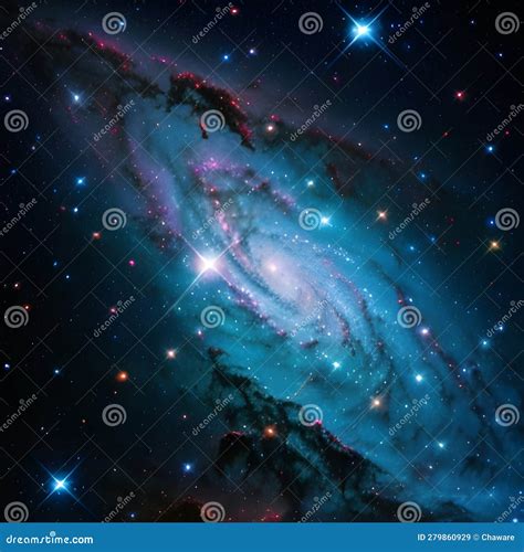 Ai Generated Ultra Deep Space Sky Bakground With Spiral Galaxy Stock