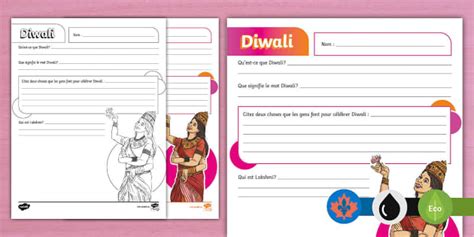 Hindu Diwali PowerPoint Worksheets French Twinkl