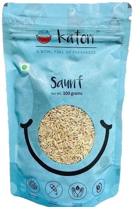 Katori Organic Sauf Gm Fennel Seeds Variyali Sompu Seeds Sabut