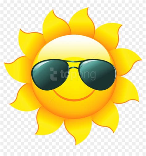 Transparent Sun Emoji With Shades - Sun Clipart Free - Png Download ...