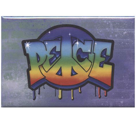 Peace symbol graffiti art fridge magnet