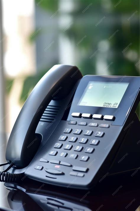 Premium Photo | Close up soft focus on telephone devices at office desk ...