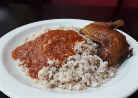 Ofada Rice With Tomato Stew And Chicken Recipe By Uzoma Cookpad