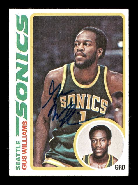 Gus Williams Autographed Topps Card Seattle Super Sonics