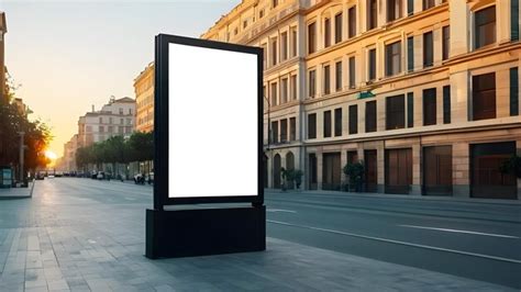 Premium Photo Portrait Billboard White Blank For Outdoor Advertising