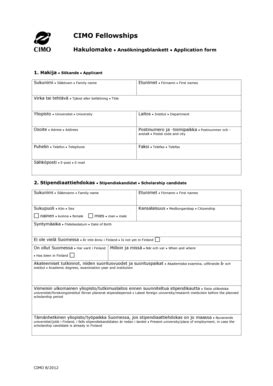 Fillable Online Unive Hakulomake Anskningsblankett Application Form